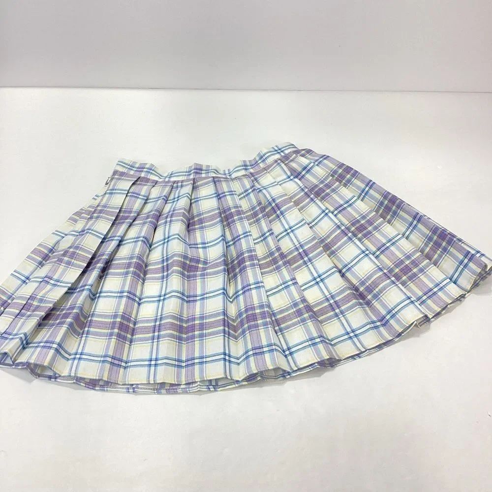 Urban Coco Pleated Plaid Mini Skort Mini Skirt S